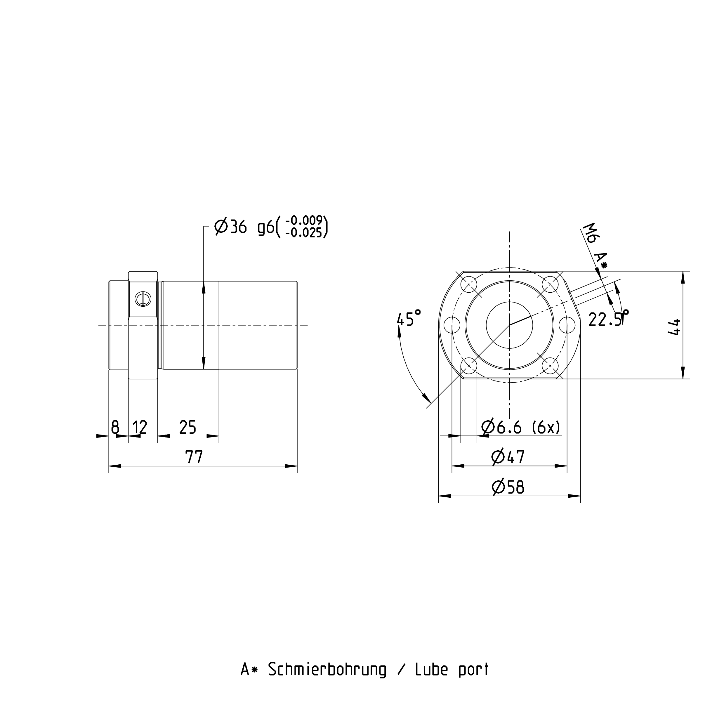 R151217032 20 x 20 R x 3.5 - 6 Ball Screw Nut Flange Type Single Nut factory