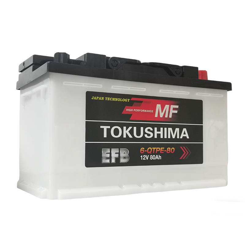 TOKUSHIMA EFB80 12 V 80 Ah start/stop-bilbatteri