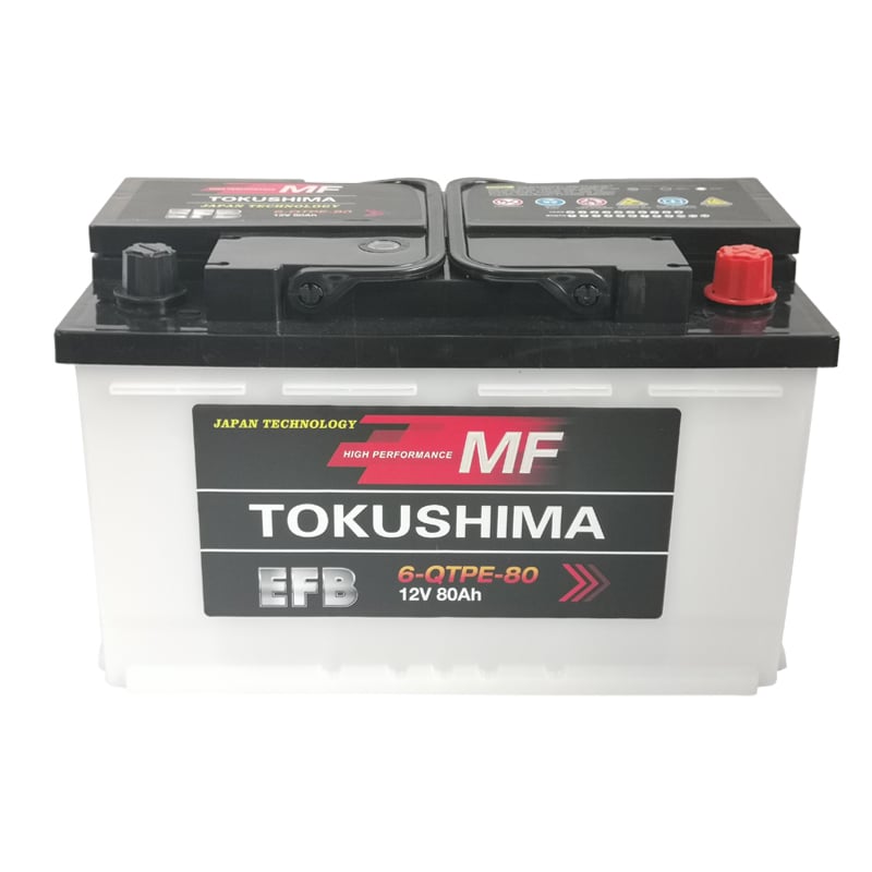 TOKUSHIMA EFB80 12 V 80 Ah start/stop-bilbatteri