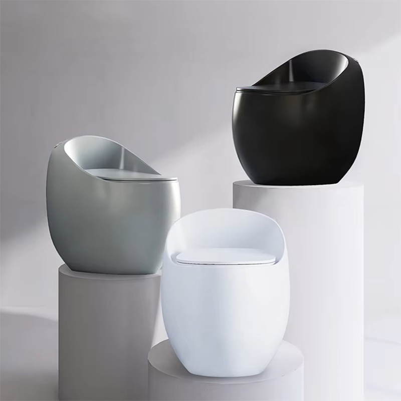 Dizajn Ġdied S-trap ceramika tiftix wc commode bizzilla toilet bowl ġejja form uova pjess unika toilet