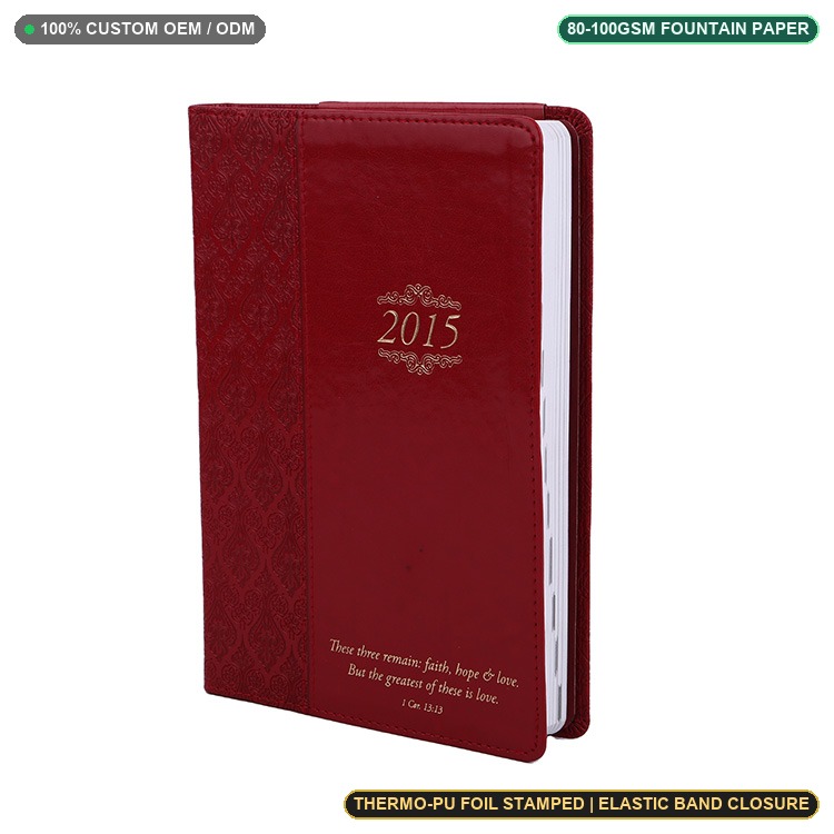 Custom PU Leather Hardcover Planners: Foil Stamped Business Journals