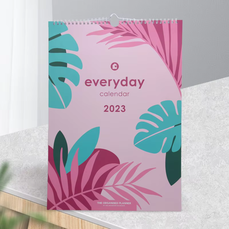 Custom Printed Colorful Spiral Bound Wall Calendar 2026 New Yearly Monthly 365 Days Calendar Printing Custom Design Logo Style supplier
