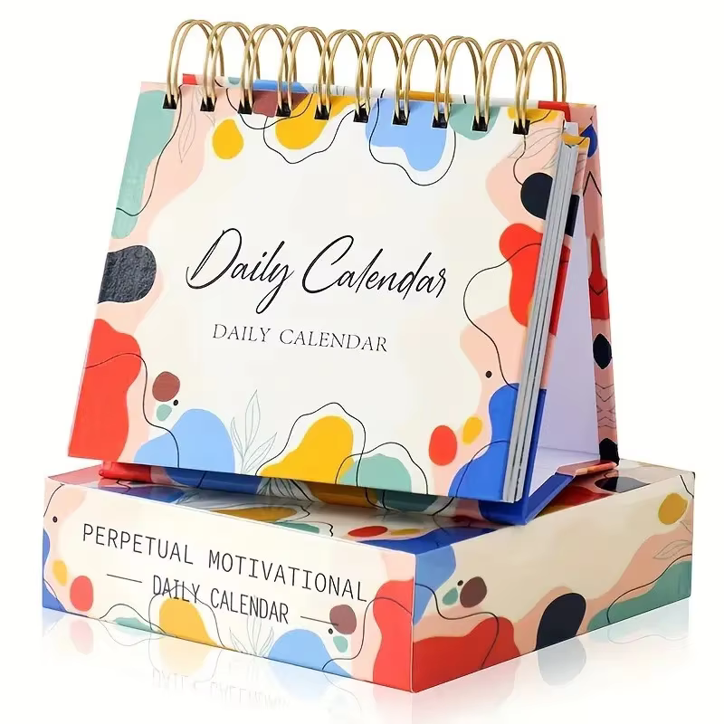 2026 Custom Logo Printing Paper Calendar Spiral Desk Calendar Creative Design Monthly Table Calendar Business Gift Set details