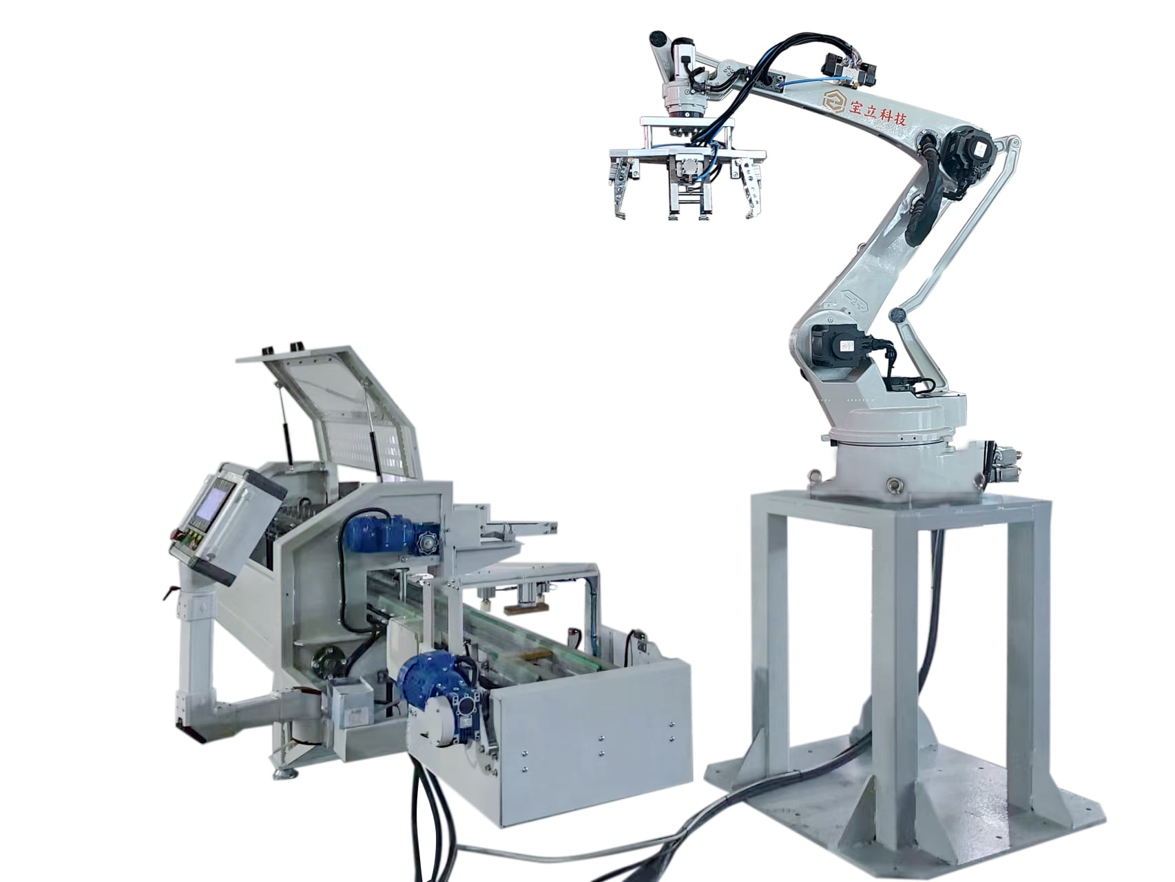 Robot Can body Blank Sheet Transfer System for Automatic Welding Machine , Tin Can Making Machine,Tin Can Production Line Blank Sheet Feeder Machine, Efficient Robotic Blank Tinplate Sheet Feeding Machine, Easy Open Pet Can Manufacturing Machine China
