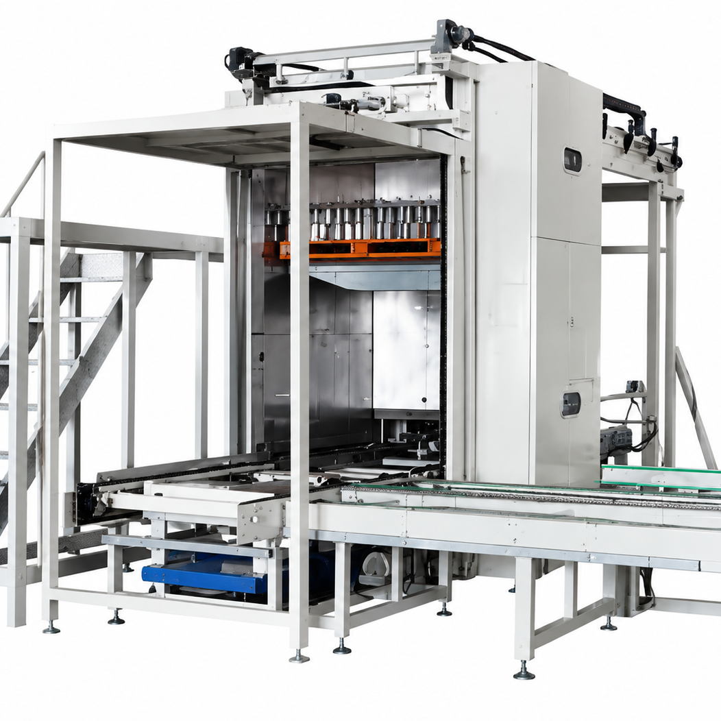 Automated Empty Can High Level Depalletizer Machine,Metal Tin Can Destacker Machinery,Tinplate Aluminum Can Depalletiser,Automatic Customized Magnetic Depalletising,De-palletizer for Empty Can Feed,Can Handling Equipment Manufacturer China Supplier