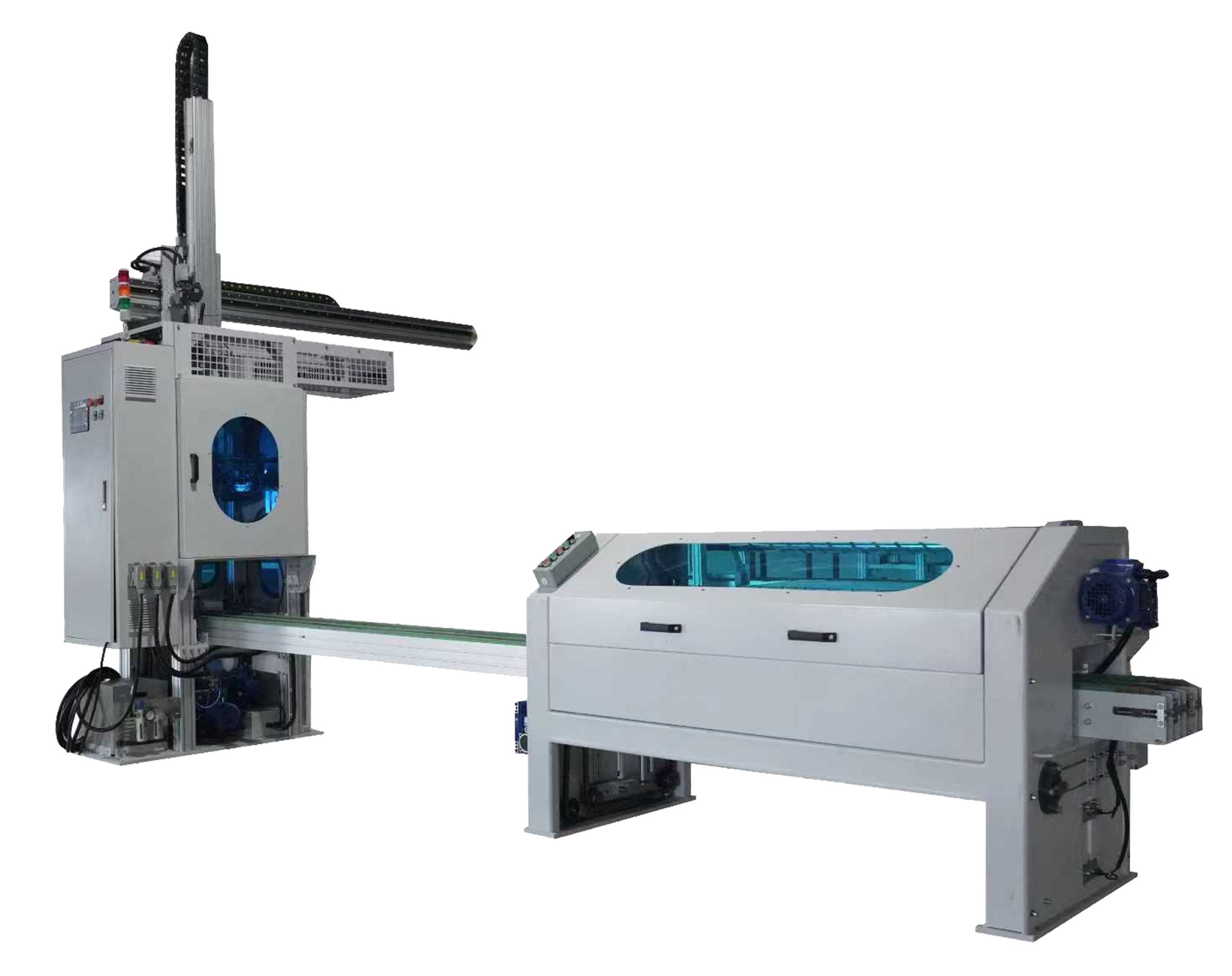 Auto Tinplate Sheet Feeder Machine (Adapter from Slitter to Welder), Canbody Tinplate Blank Sheet Transfer System for Automatic Welding Machine, Tin Can Making Machine Factory, Tin Can Making Equipment Supplier, Iron Sheet Handling Machine Manufacturer