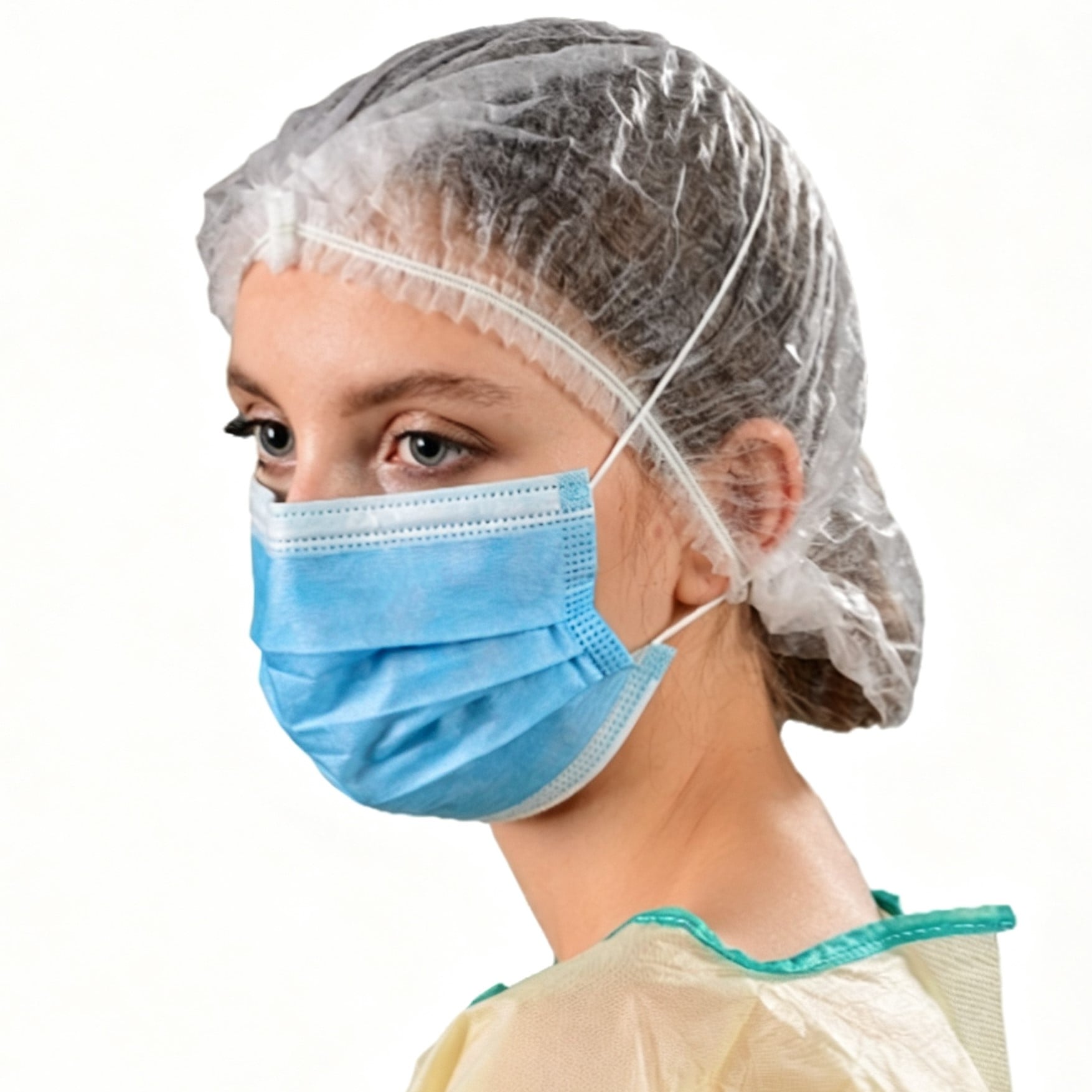Disposable nonwoven 3ply medical face mask with head loop 