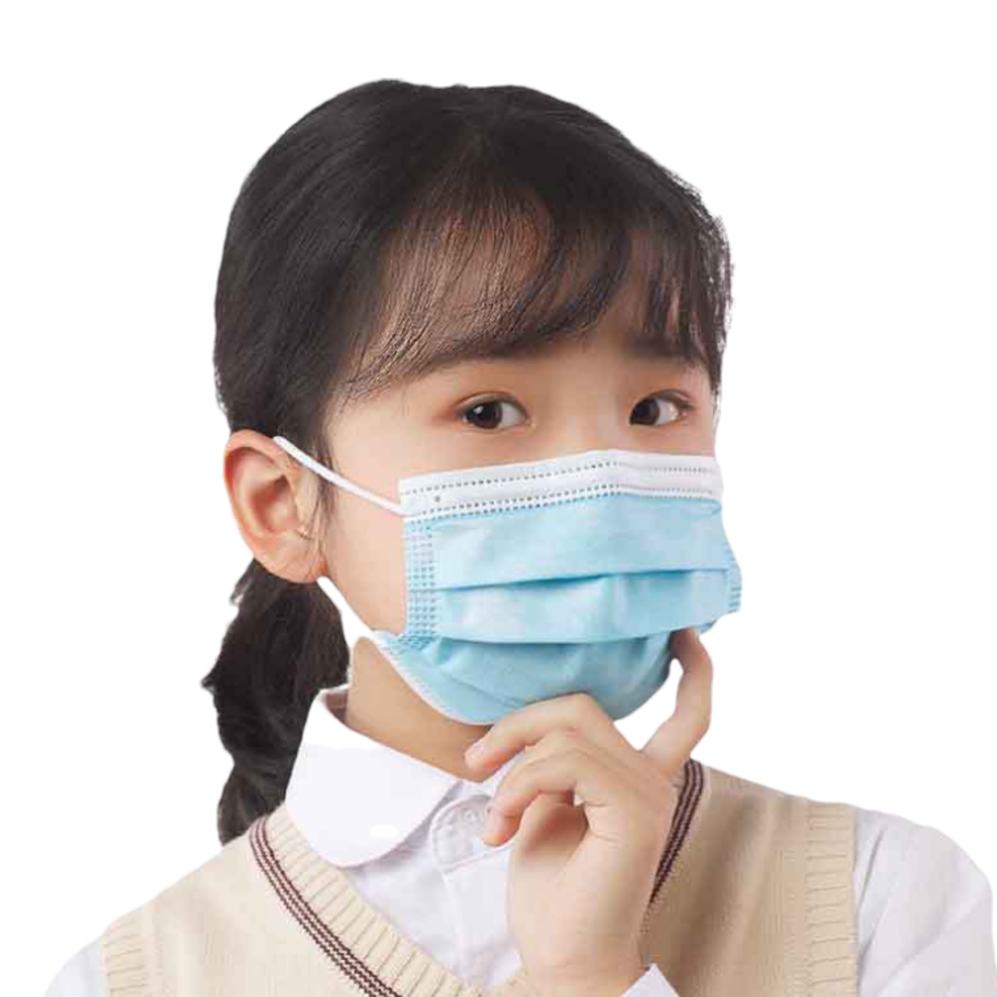 Masque facial non tissé 3 plis pour enfants