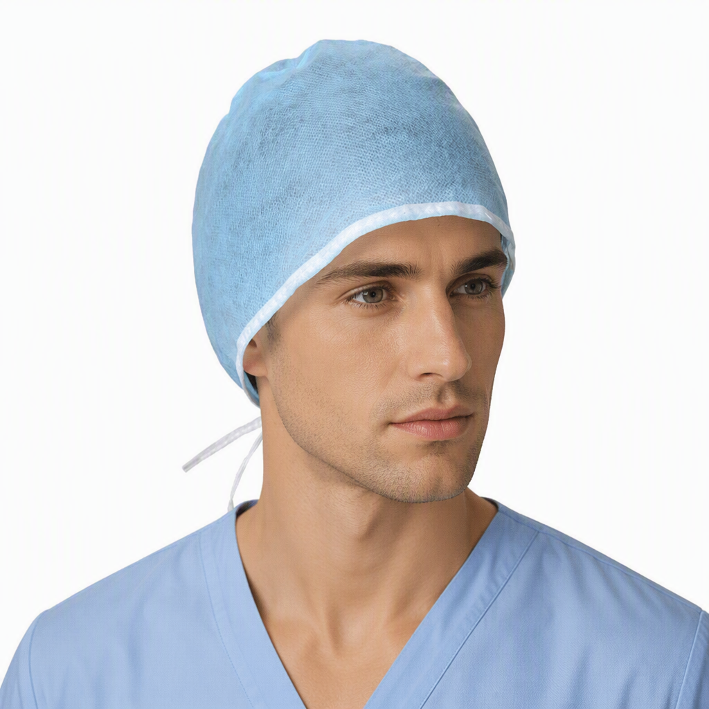 Disposable Non‑Woven Surgical Cap | Tie‑back Doctor Cap for Hospital