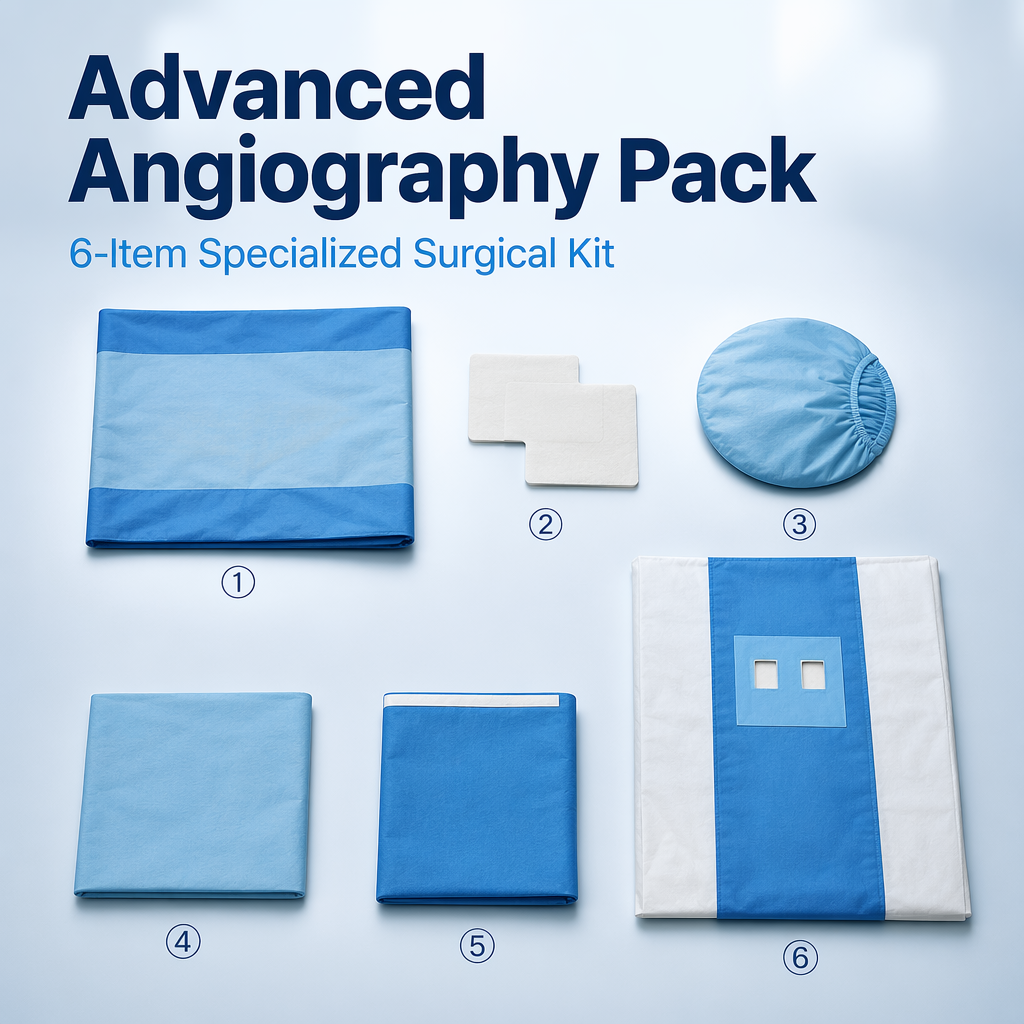 EO sterilized disposable surgical angiography pack 