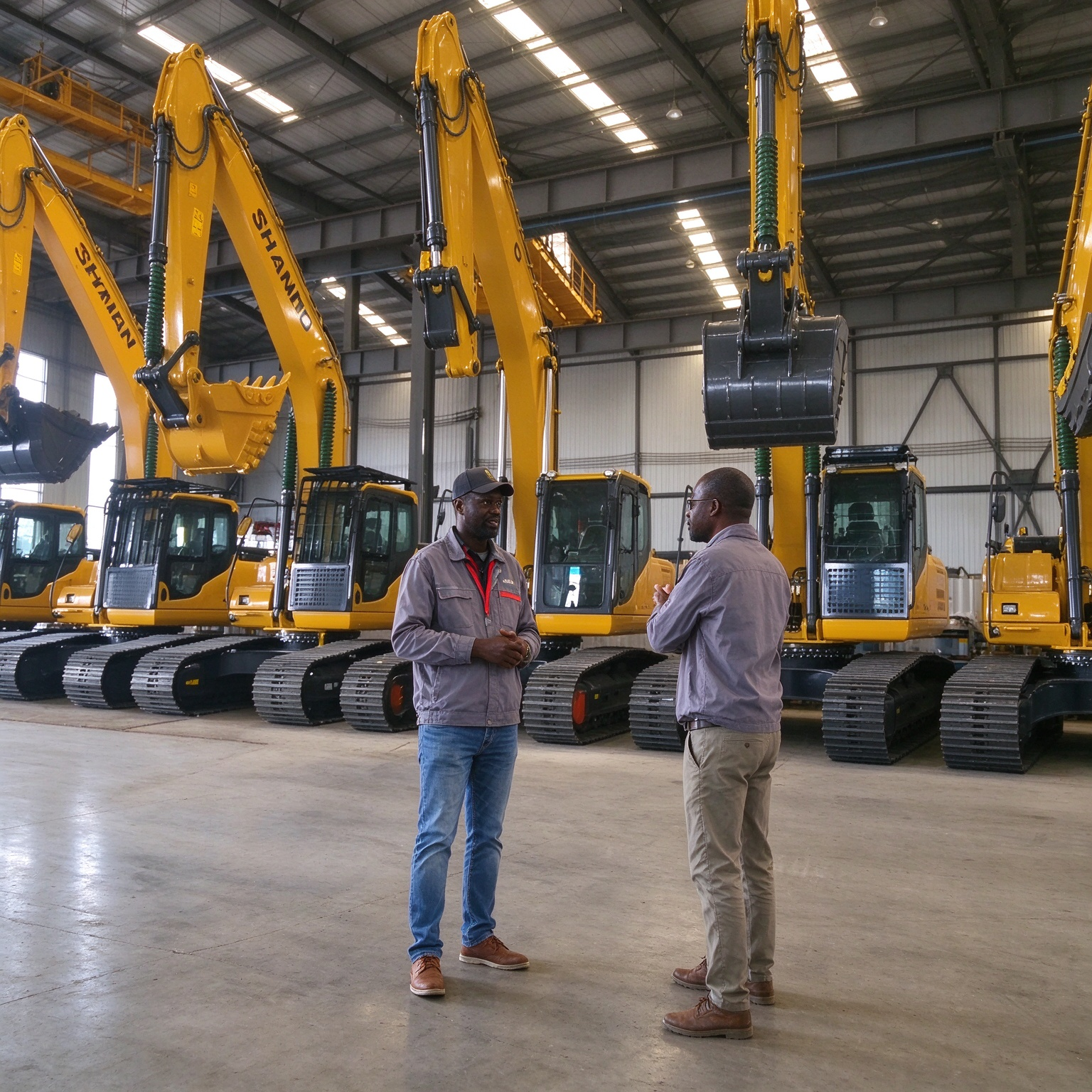 Ghanaian Client Visits Shanbo Construction Machinery (Shandong) Co., Ltd. and Signs Order for 4 Excavators On Site