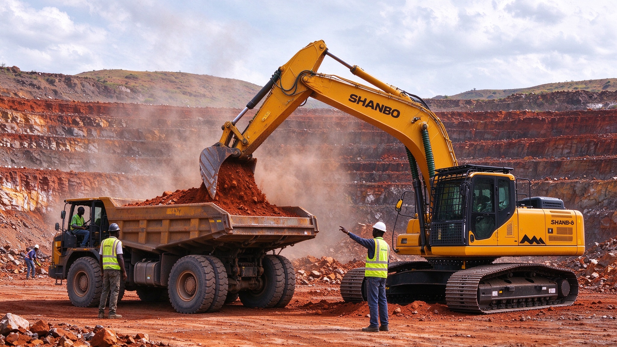 SHANBO SH240-8 Excavator | Application Case for Open-pit Mine Project in Africa