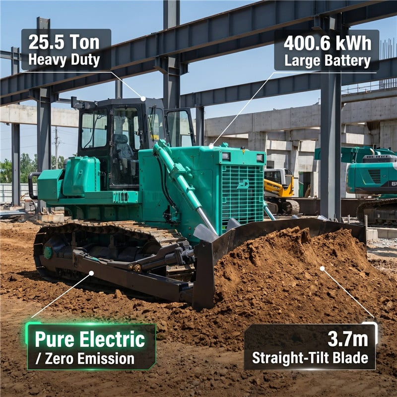 dozer Crawlair Leictreach 26 tóna le batáir 400kWh, Dozer gan charbón