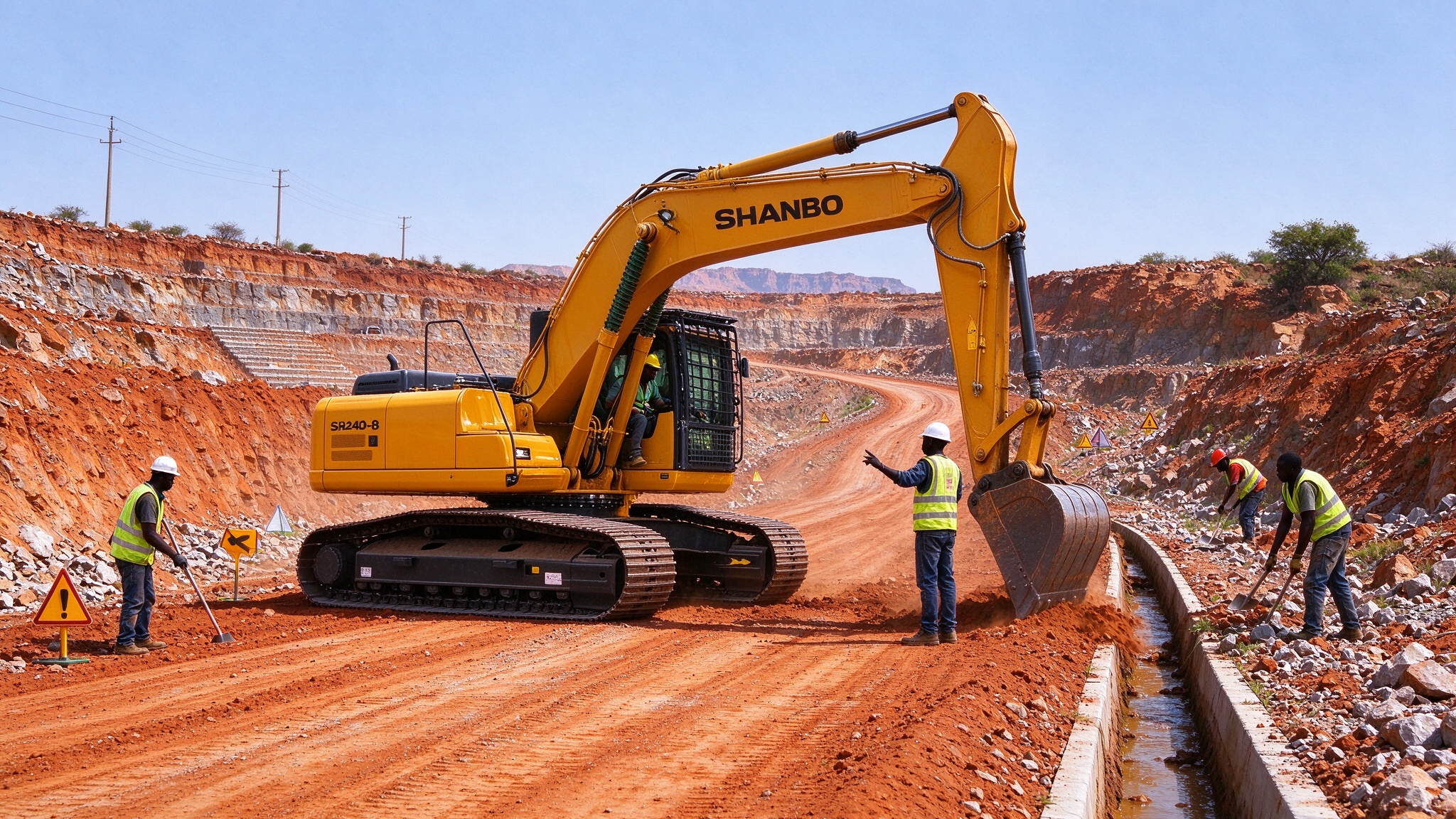 SHANBO SH240-8 Excavator | Application Case for Open-pit Mine Project in Africa