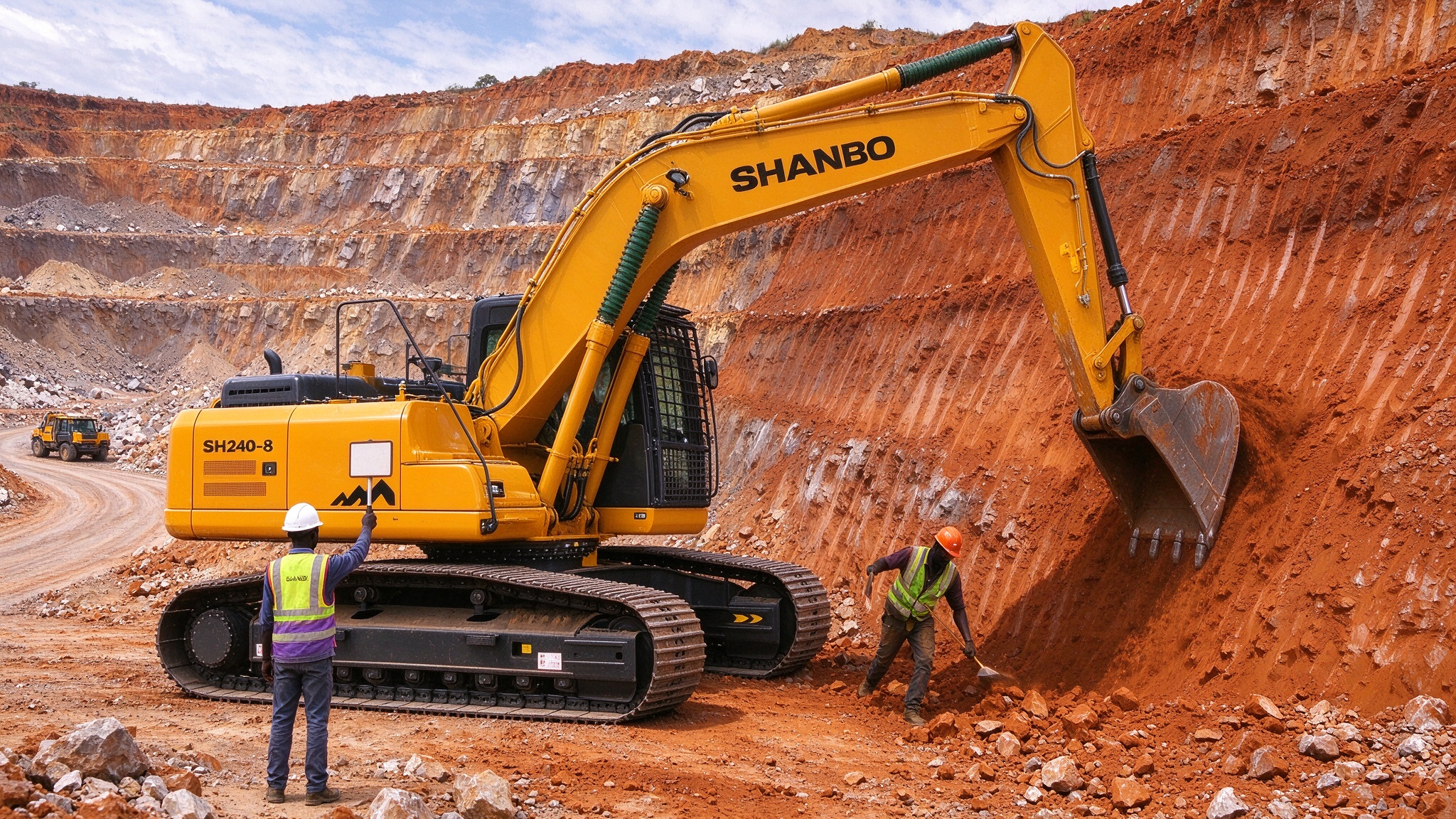 SHANBO SH240-8 Excavator | Application Case for Open-pit Mine Project in Africa