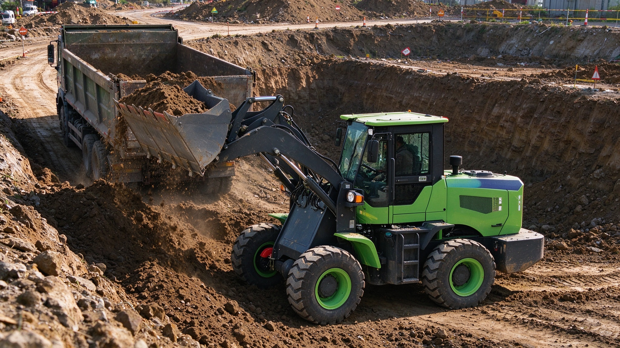 SHANBO EW30 Electric Loader – 3-Ton Lithium-Powered Wheel Loader – Zero-Emission Loader for Mines and Construction Sites