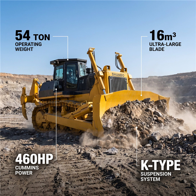 Dozer Crawlair 54 tóna ón bhfocail, 460HP do thionscadail infrastruchtúr