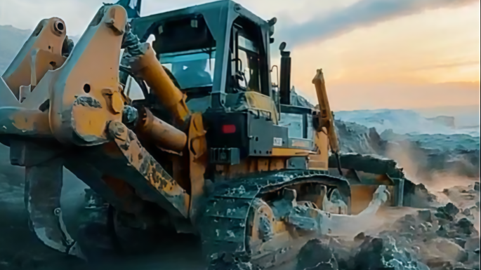 SD46-6 600 HK stor bulldozer til forberedelse af guldmineområde i Jakutsk, Rusland