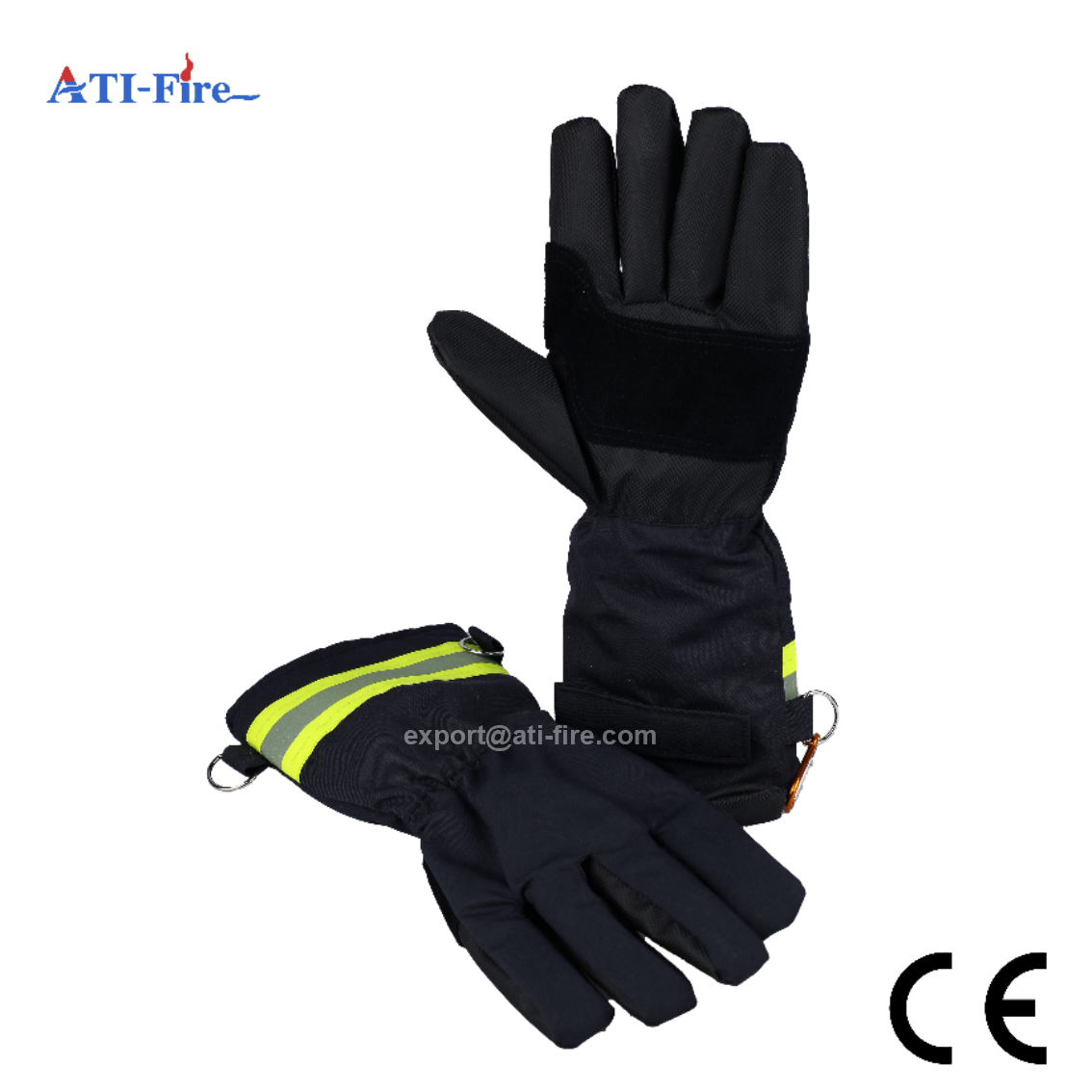 EN659 Long Cuff Black Structural Firefighting Protective Gloves RG/01 S1