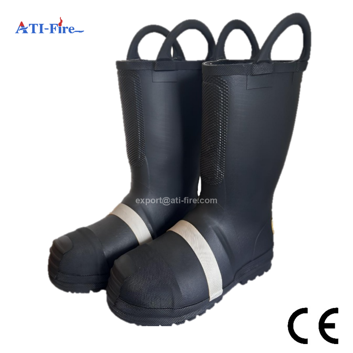 Black Firefighter rubber boots EN15090 high quality