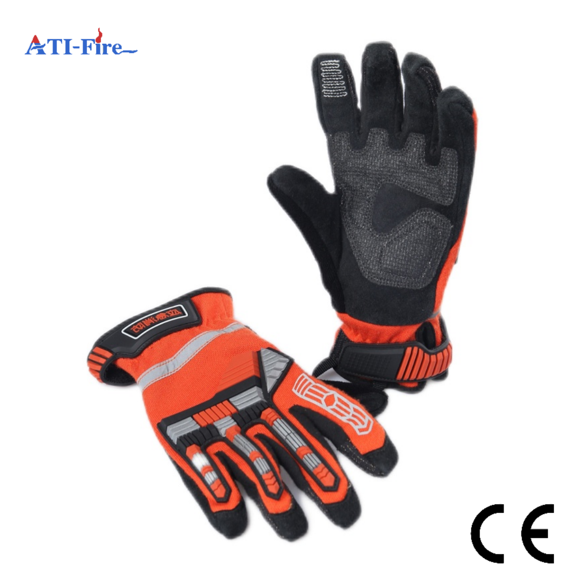 Fire Fighting Rescue Work Gloves with Shock Absorbing Protection