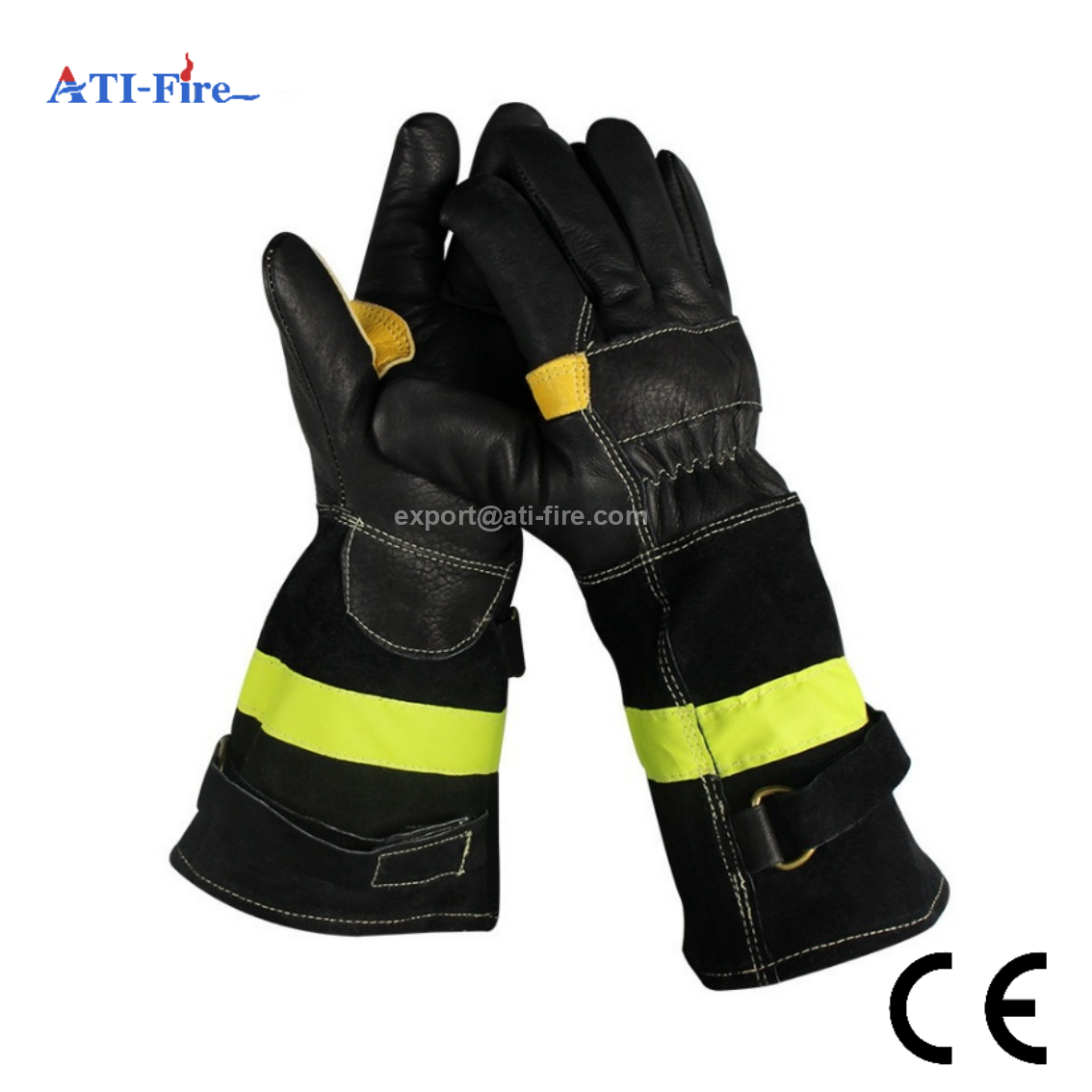 EN659 Long Cuff Black Structural Firefighting Protective Gloves RG/01 L4