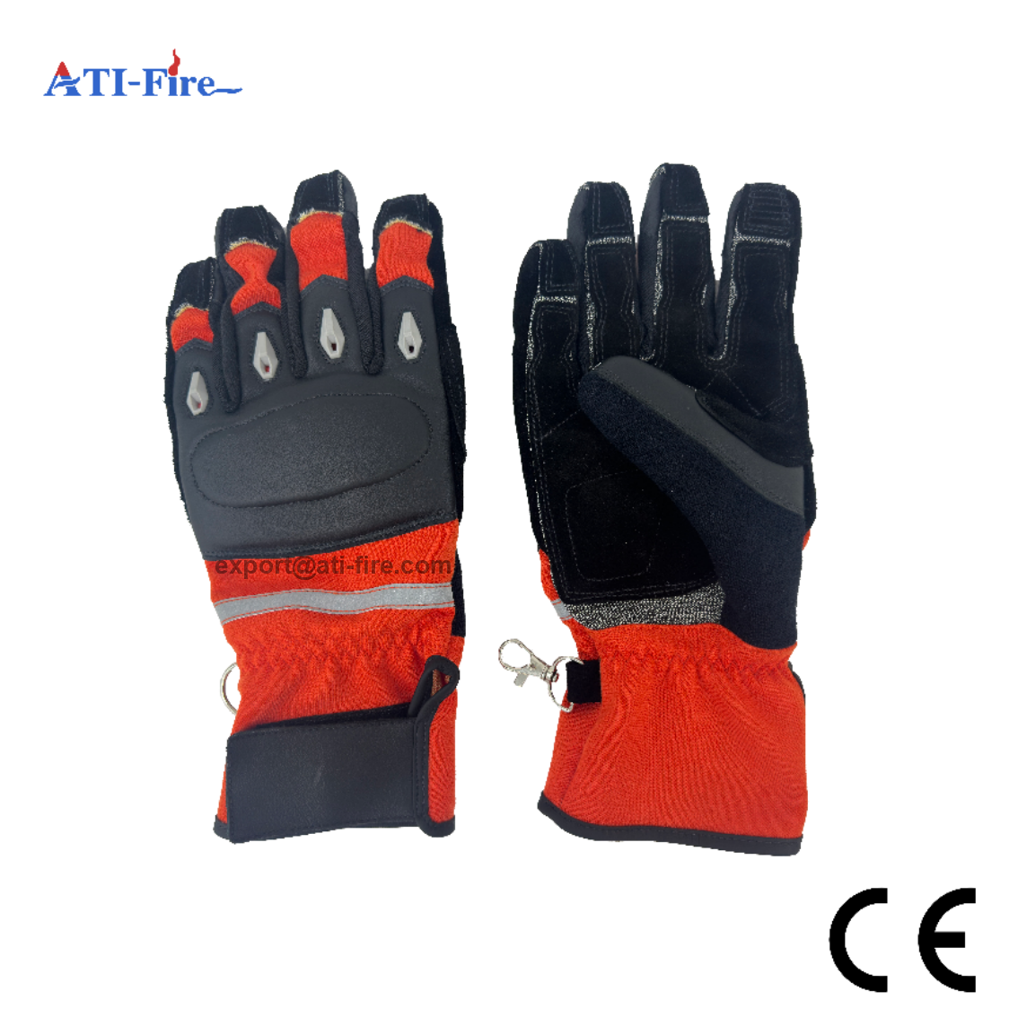 Orange Impact Protection Fire Rescue Gloves