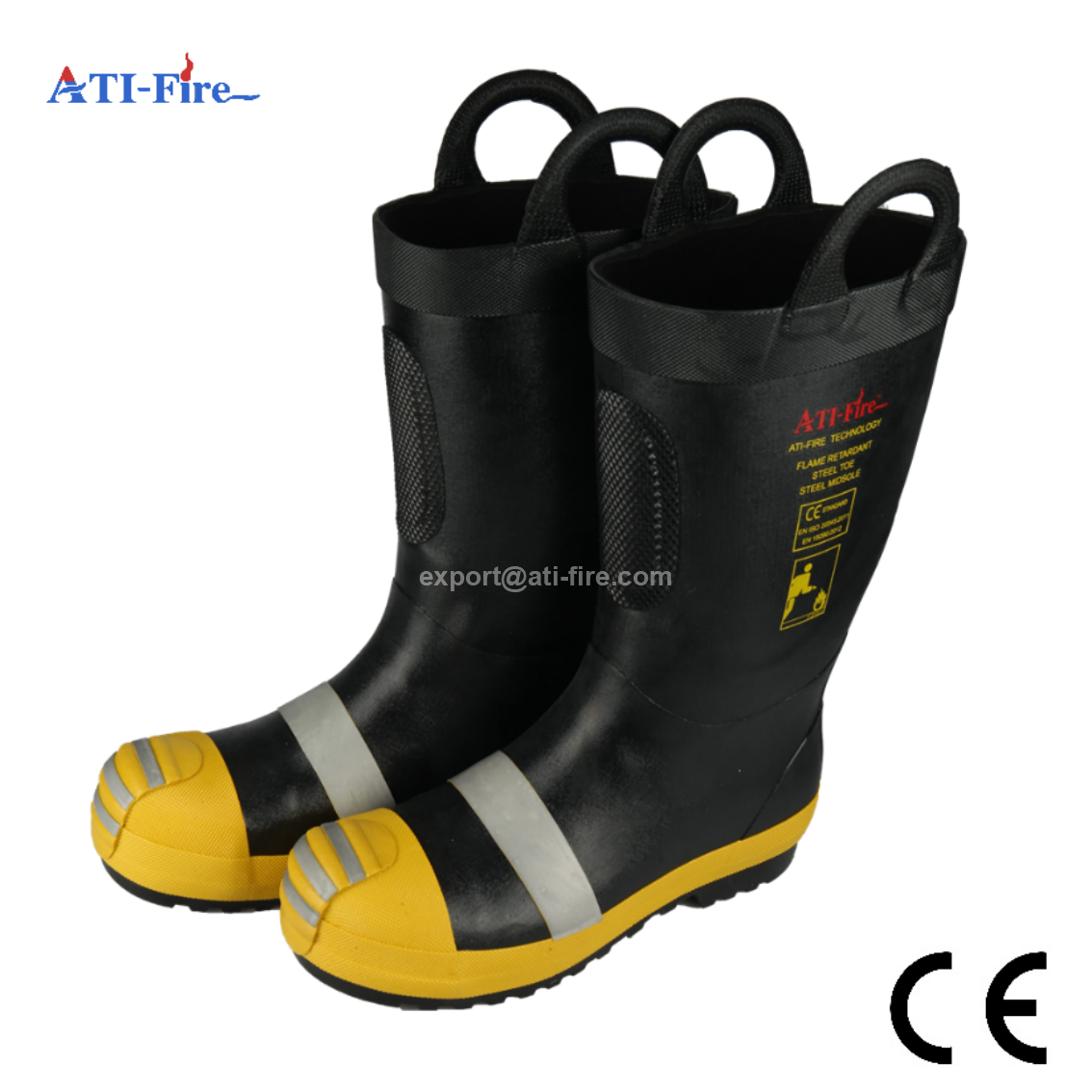 EN15090 Certified Black Fire Rubber Boots 6081