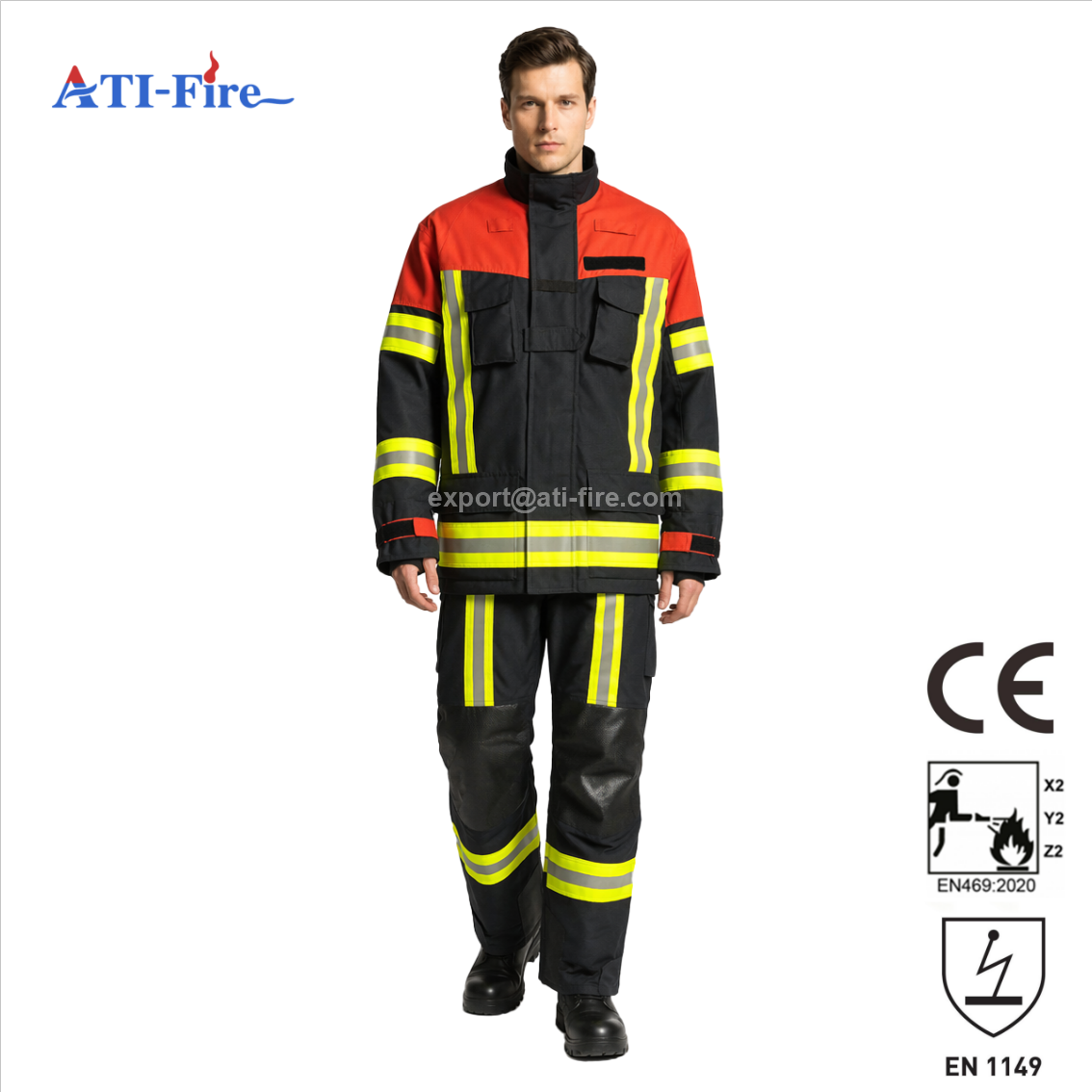EN 469 Certified Navy Blue Firefighter Turnout Gear RS-9028 S7 