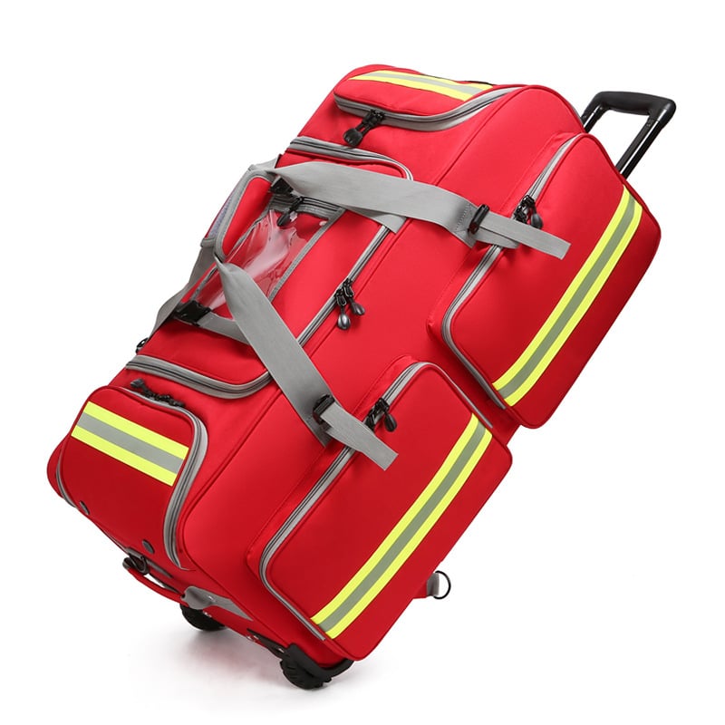 ATI-FIRE Wheeled Emergency Rescue Bag Heavy Duty 1200D Oxford Fabric Waterproof Tear Resistant Flame Retardant Firefighter Gear Storage Duffle Bag