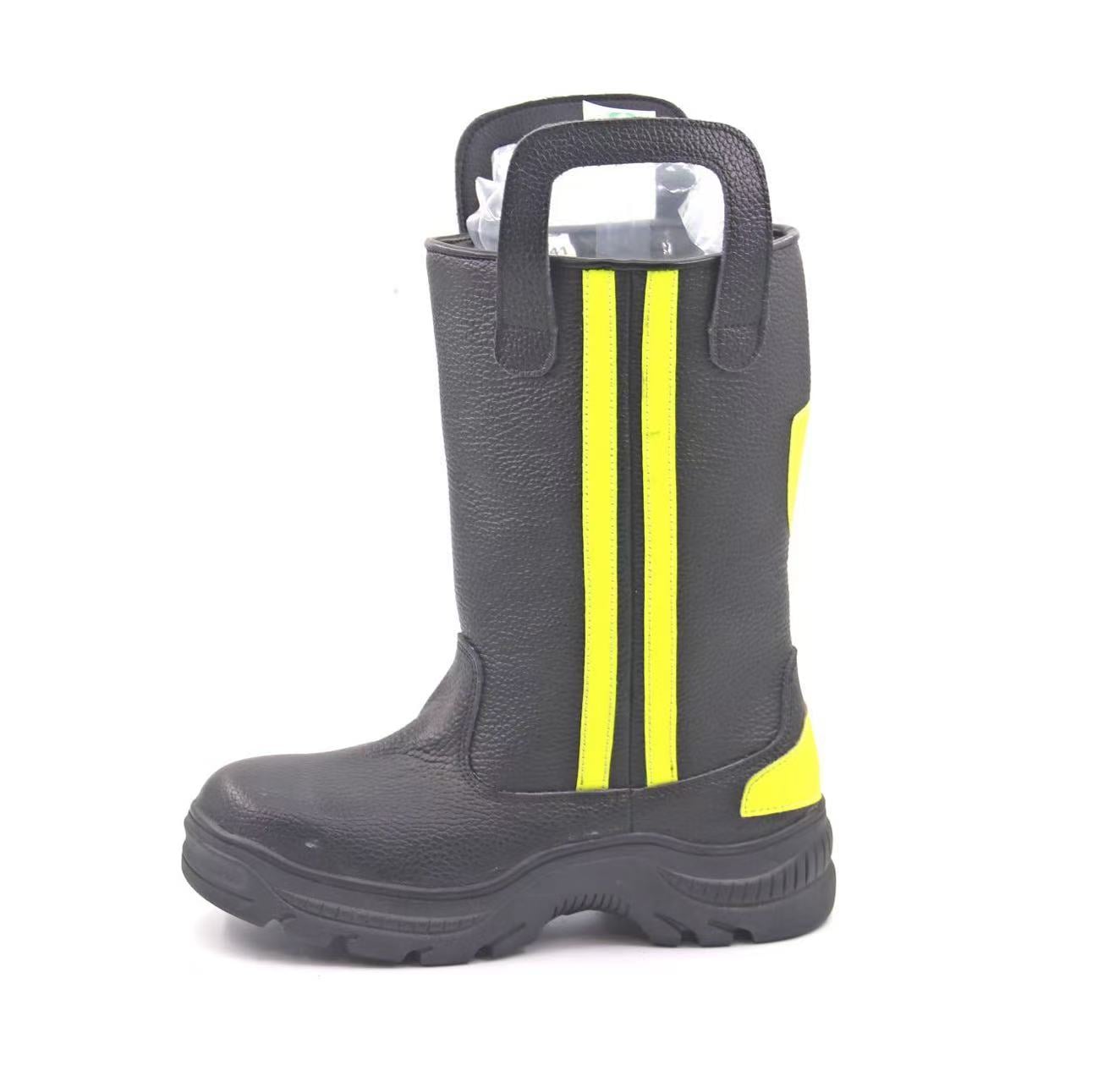 New Model FireFighter Full FR Leather Lightweight Emergency Fire Fighter Leather Boots 