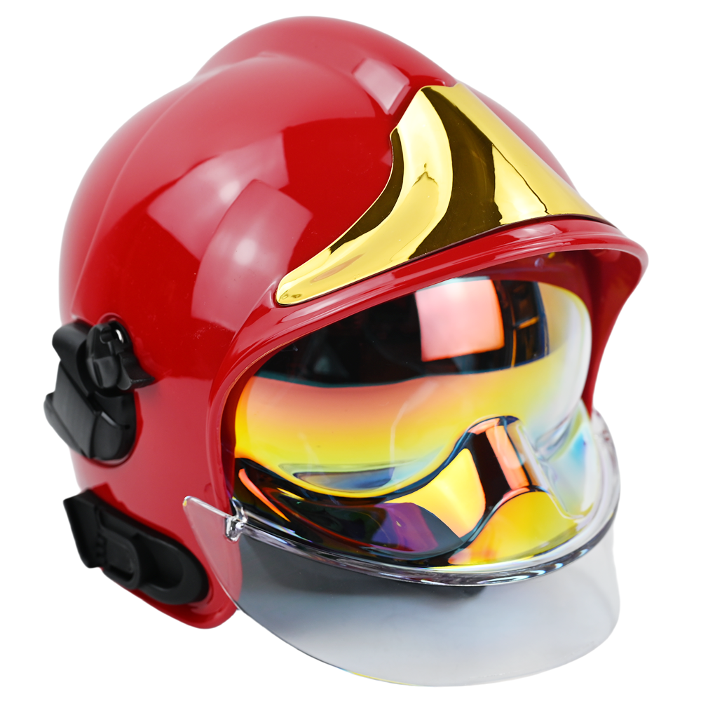 ANBEN FIRE Golden Visor Europe F1 Full Face Double Goggles Style Fire Fighting Helmet (AB-F1AG)