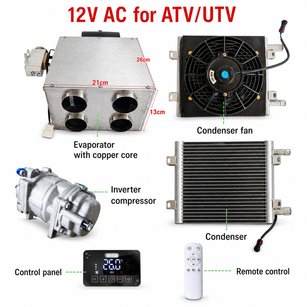 Climatizator personalizat ascuns cu împărțire în două pentru parcarea vehiculelor | Climatizator auto universal de 12 V ascuns-I9