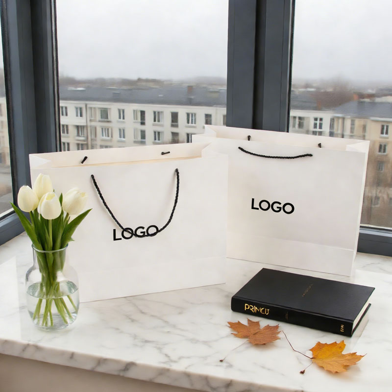 Klere Luukse Papier Inkopiesak Aangepaste Logo Handvatsel Tote Fyn Geskenkpapier Sak Boutique Winkel Hoë Kwaliteit Eco Aangepaste Papier Sak