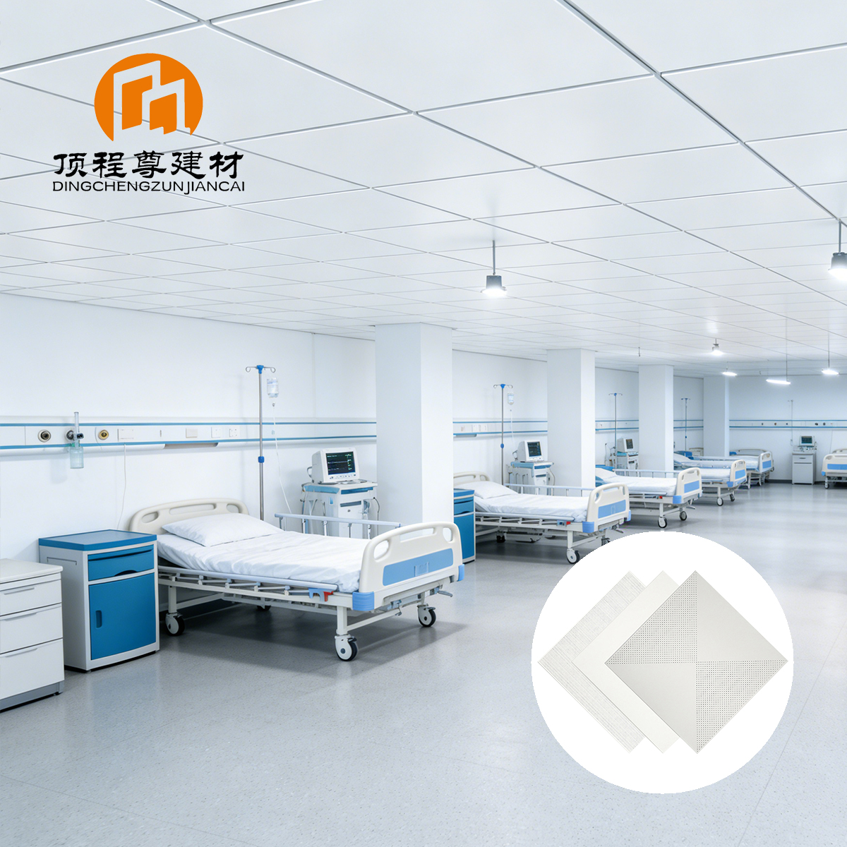 Customization 0.6-0.8mm Antimicrobial Coating 600*600 600*1200 Hospital Aluminum Ceiling Powder Coating Heat Transfer Printing