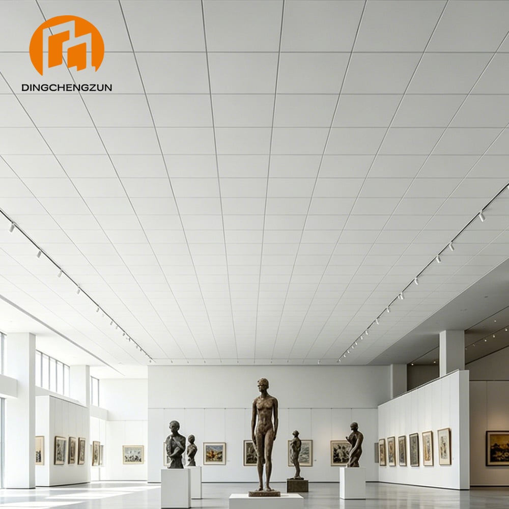 White Flat Aluminum Clip-in Ceiling Panels for Museum & Art Gallery Interiors