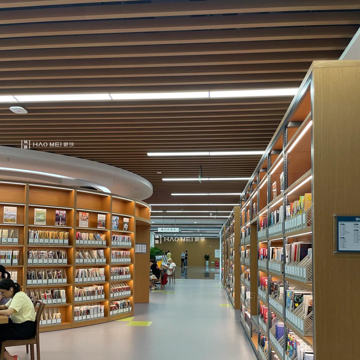 Acoustic Aluminum Baffle Ceiling for Libraries

