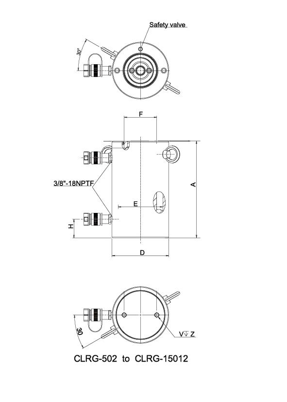 CLRG Series Hydraulic Cylinder Technical drawings.png