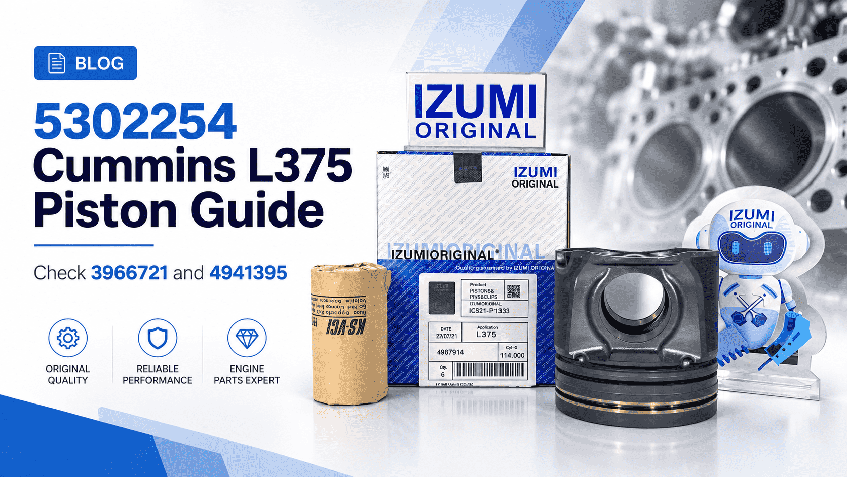 5302254 Cummins L375 Piston Guide: Check 3966721 and 4941395