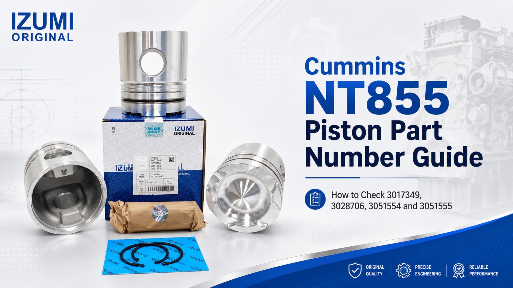 Cummins NT855 Piston Part Number Guide: How to Check 3017349, 3028706, 3051554 and 3051555