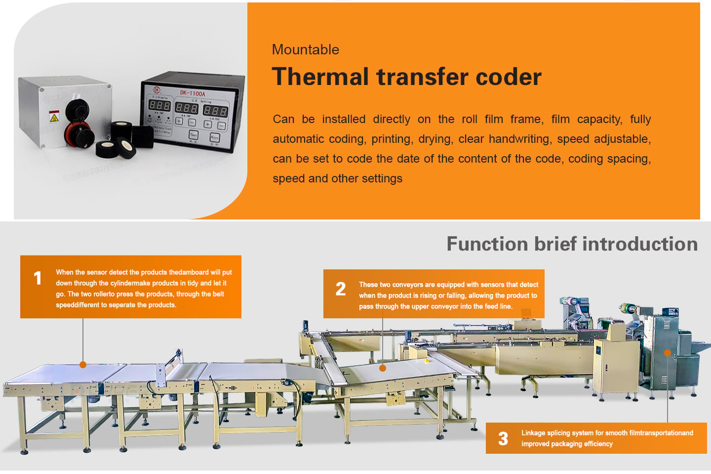 Sachima 1to2 feeding and packaging line details