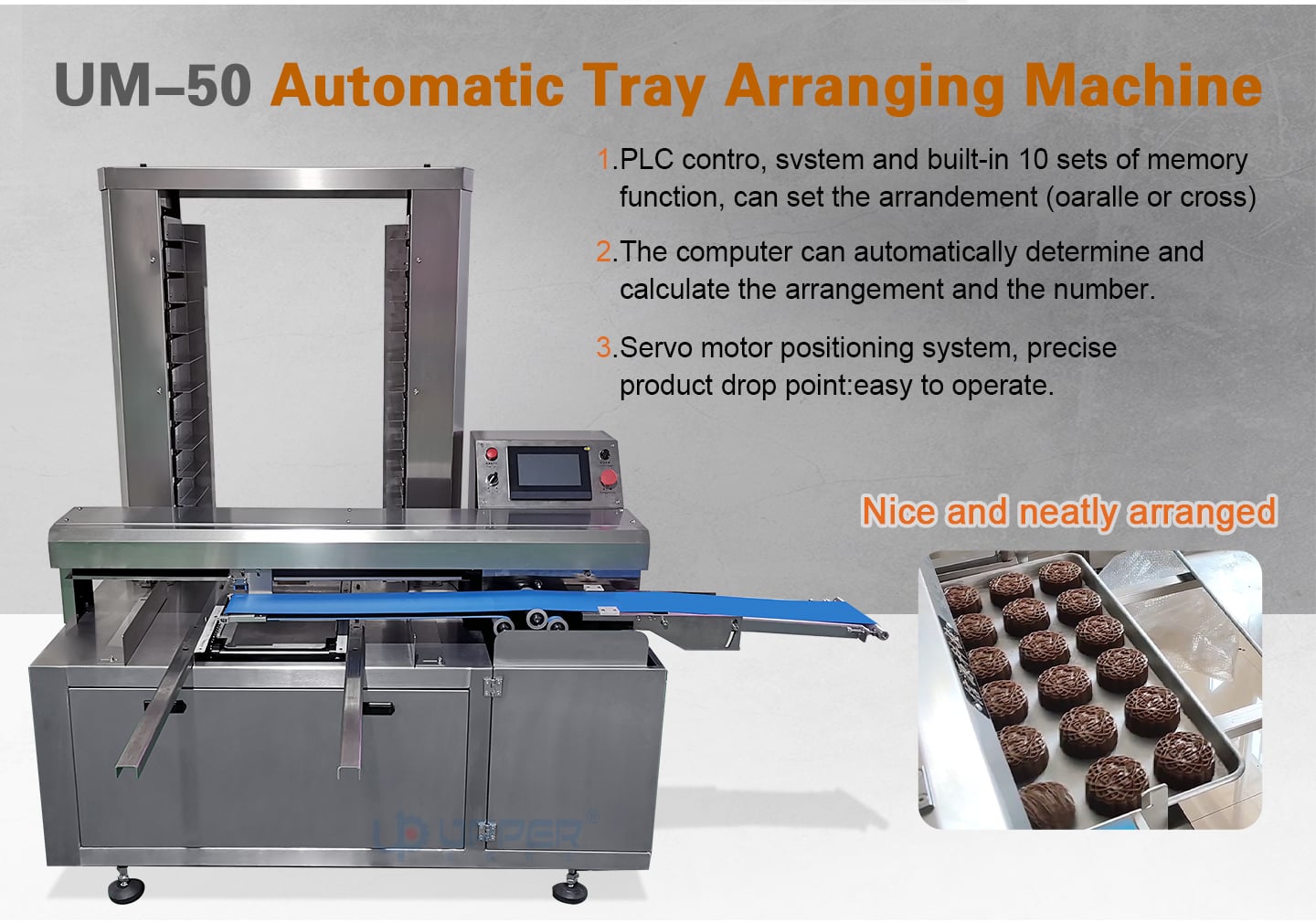Mooncake type molding arranging tray production line supplier