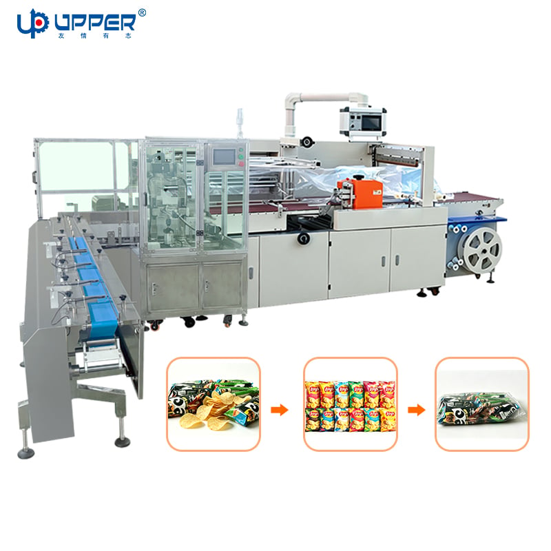 Automatic collection counting secondary packaging machine for puffed food