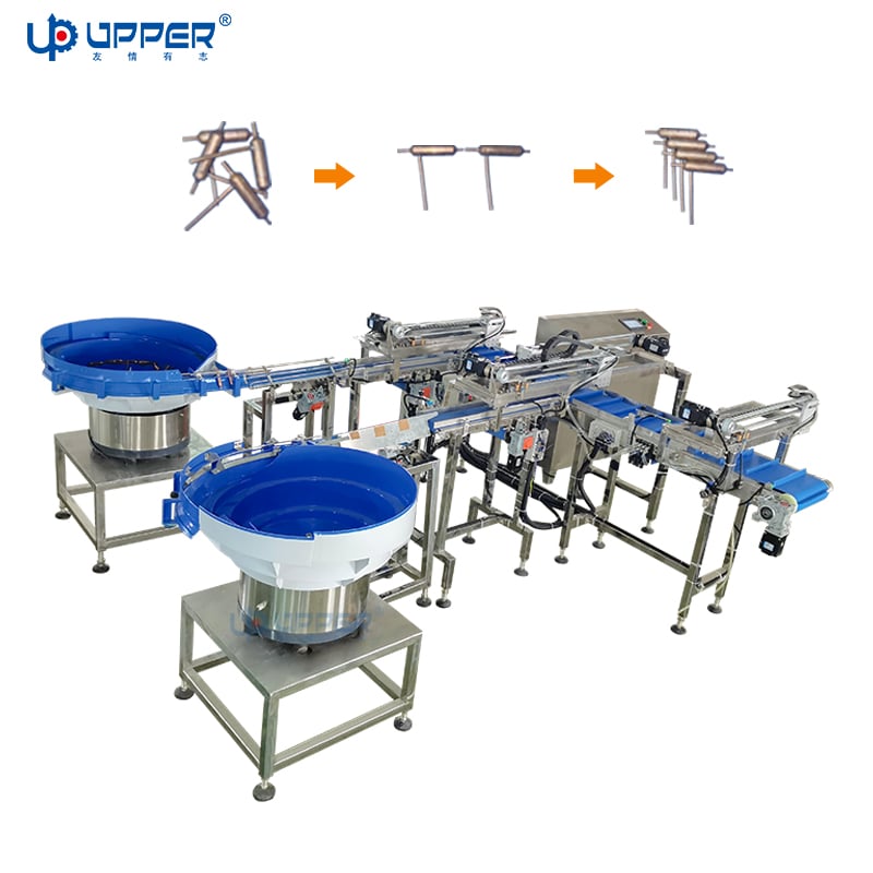 Copper tube double vibrating disc turntable automatic sorting and counting machine for large packaging machine