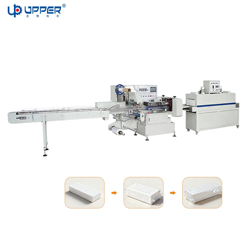 Down-running film heat shrink automatic packaging machine for box book bottle