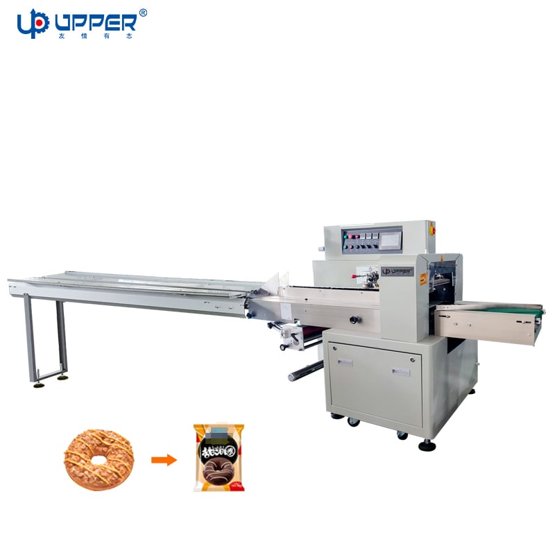 Doughnut Chocolate  Automatic Horizontal Flow Packing Machine for Food packaging Film feed from below