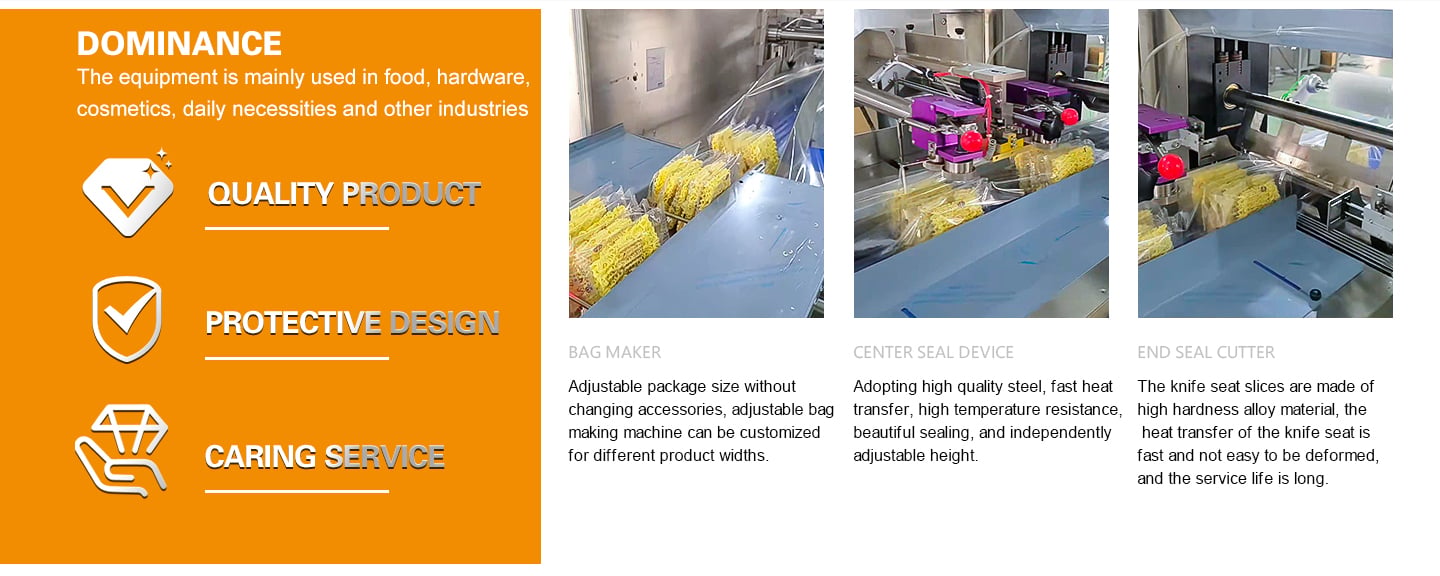 Large size down side filme flow packaging machine manufacture