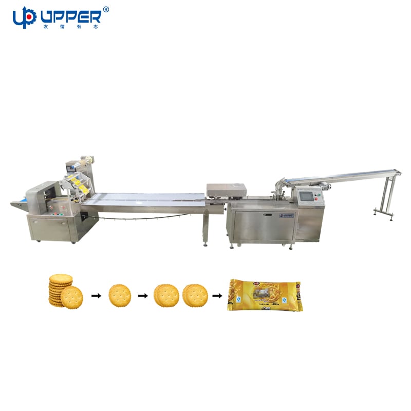 Automatic biscuits stacking packaging machine All-stainless steel packing line