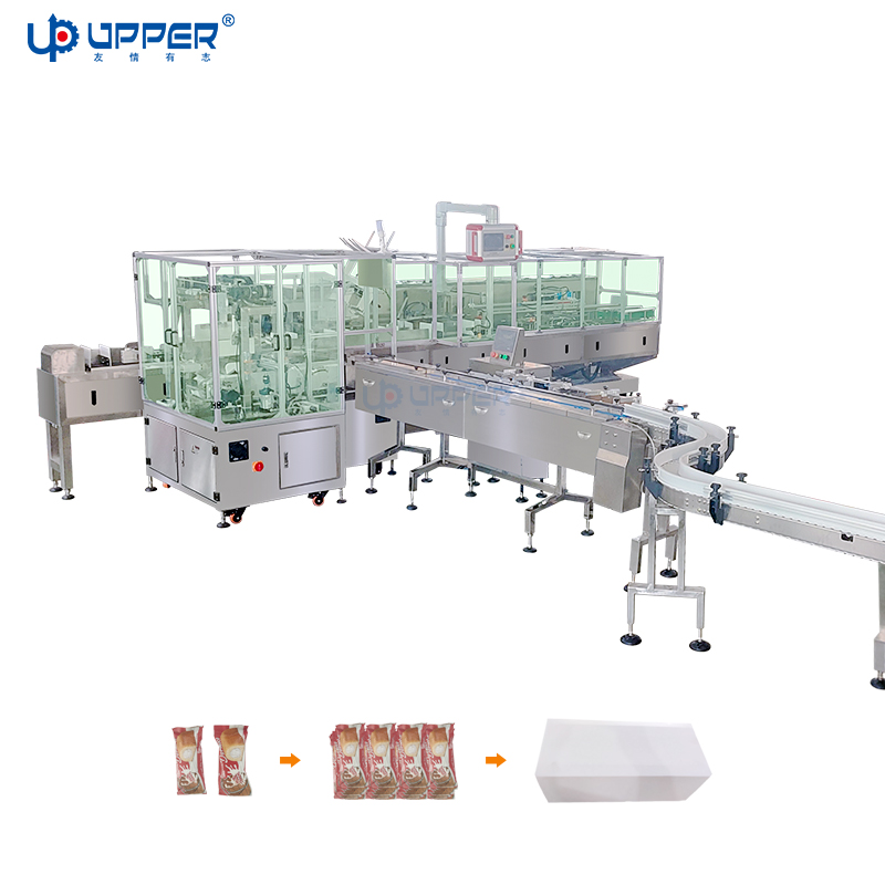 Chocolate bread automatic Collection sorting and cartoning machine Equipped with hot melt adhesive machine