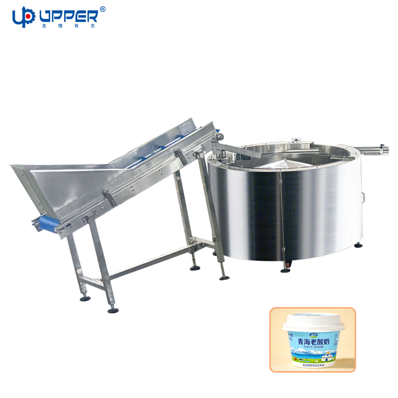 Ice cream cup and cup noodles automatic lifting sorting turntable machine